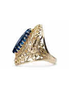 14K Жовте золото Сапфір Каблучка Вінтаж vrc090y